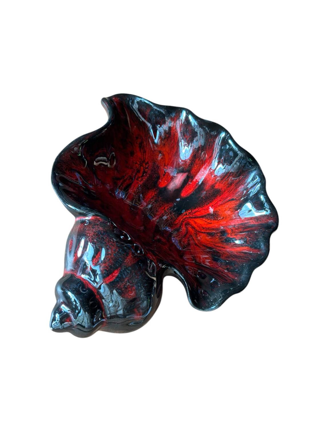 Large vintage seashell trinket tray