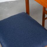 Set of 6 Dining Chairs by White and Newton in dark blue upholstery