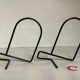 Pair of black metal bookends C