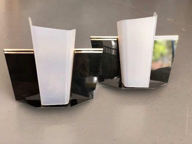 Appliques années 50 en perspex et laiton
