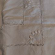 Old linen linen sheet triple row of days and embroidery peas 225 X 315 cm