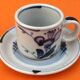 4 Cups / Saucers for coffee Glazed ceramic