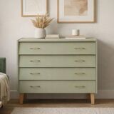 Renovated vintage Scandinavian chest of drawers – Lizard Green Pure & Paint