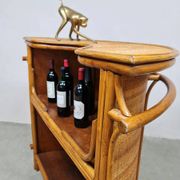 Vintage rattan bamboo Tiki bar cocktail bar 1970