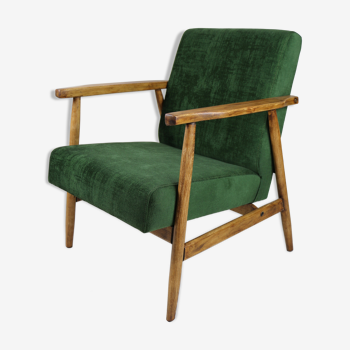 Vintage Green Velvet Easy Chair, 1970s