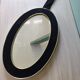 Oval mirror gilded frame margin felt black vintage