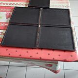 Set of 5 rectangular wooden serving trays