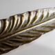 Large vintage bowl in the shape of a leaf in silver metal with gold details - Mid-Century design Italy 1970s
