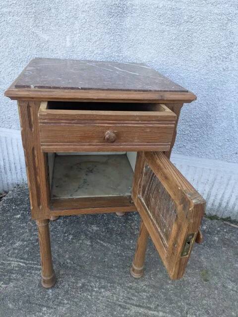 Nightstand, marble bedside table