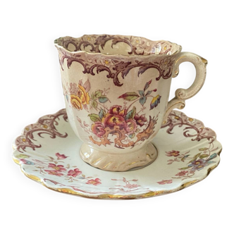 Sarreguemines coffee cup, Fleury model, 19th century, rare