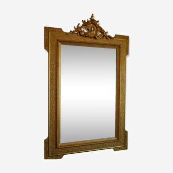 Miroir ancien en bois doré 120x75cm