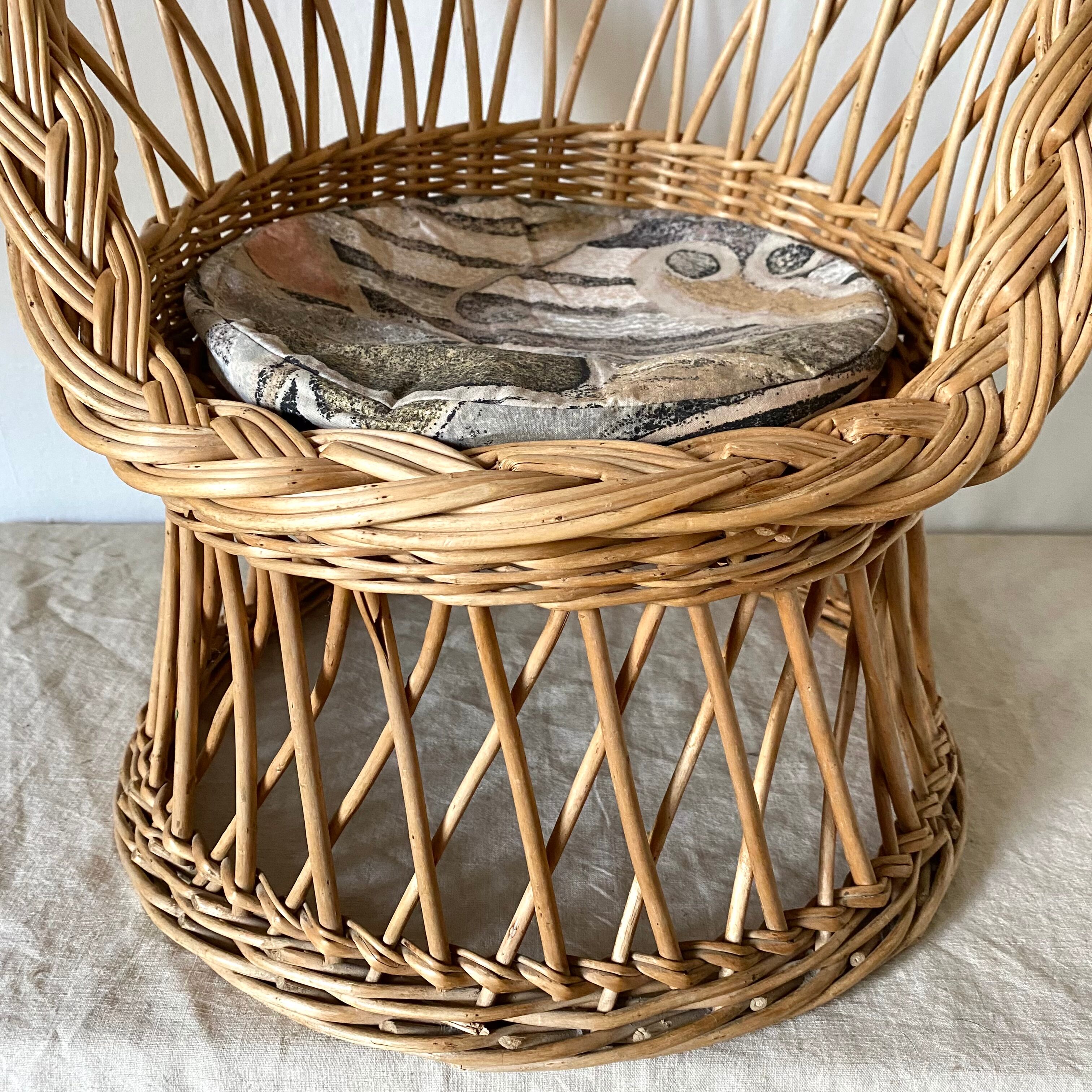 Vintage rattan armchair for children