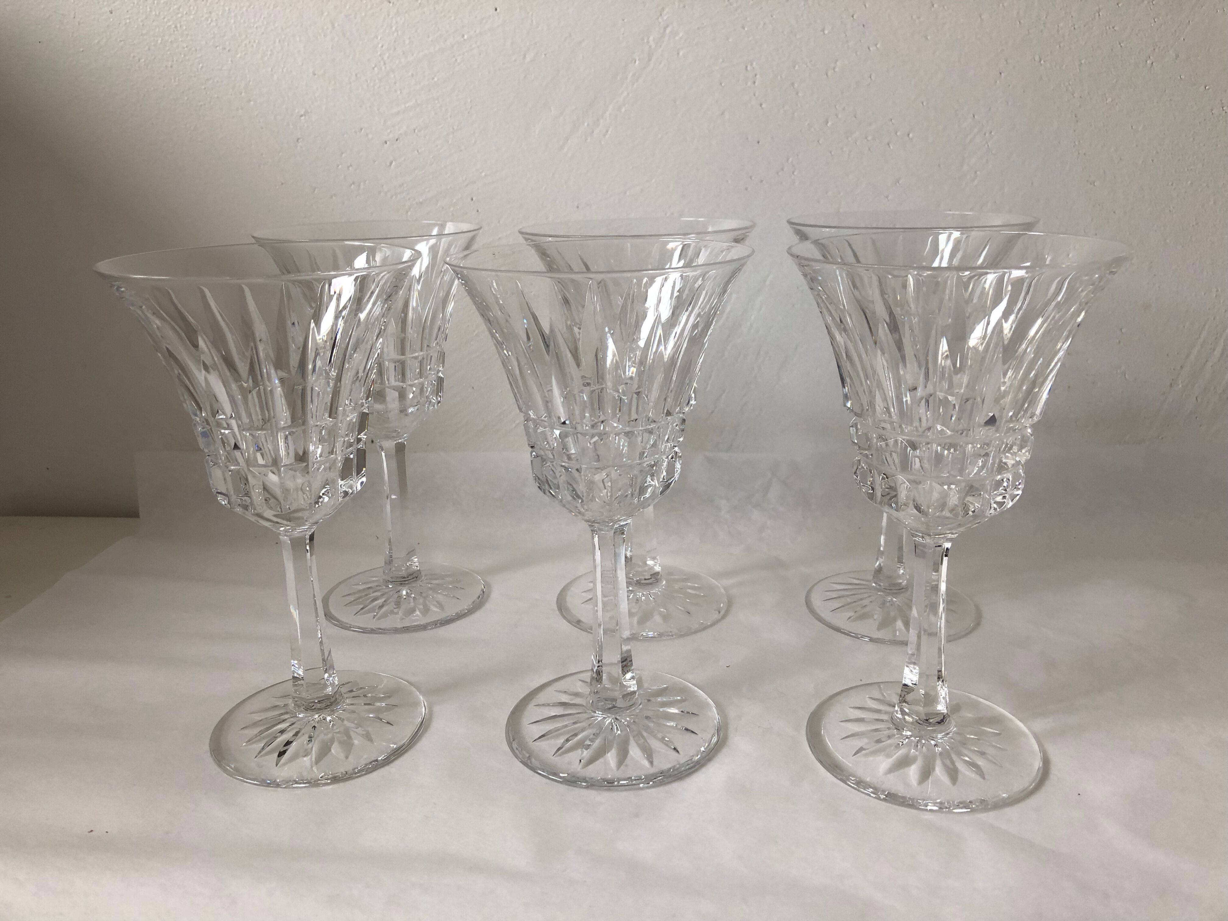 Suite of 6 former Baccarat crystal wine glasses