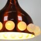 Vintage Scandinavian brass and glass pendant chandelier