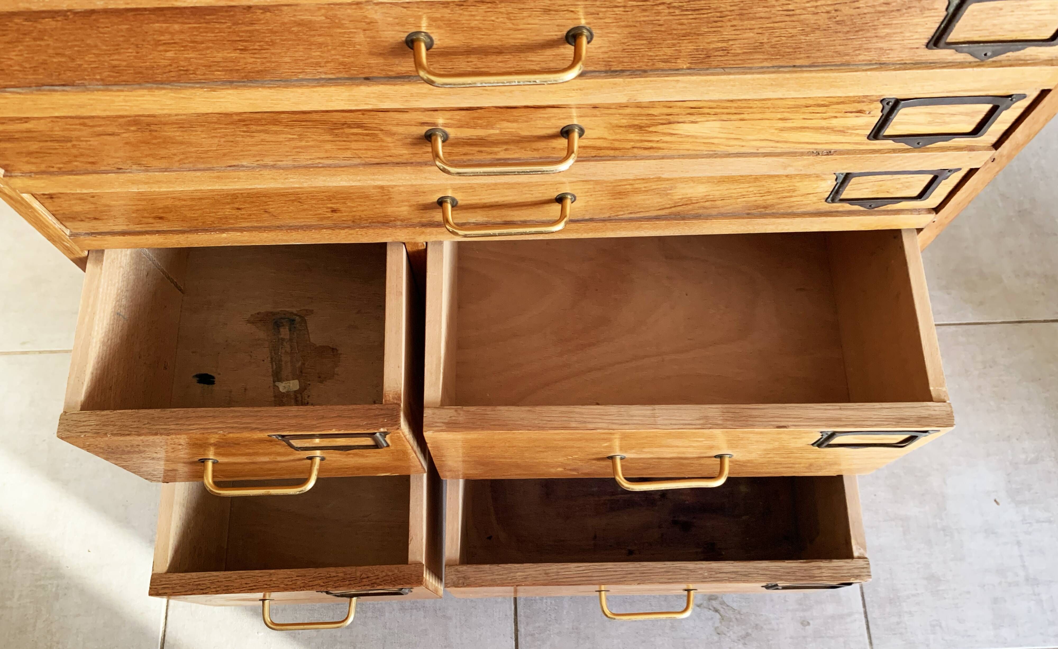 Vintage printer or schoolmaster workshop furniture from the 50s