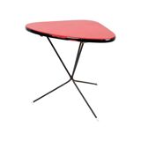 Rare expo 58 red tripod plant table side table royco triangular 49cm