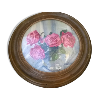 Tableau aux roses vintage