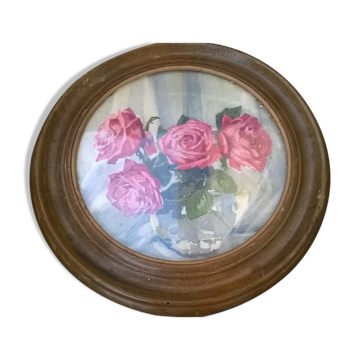 Tableau aux roses vintage