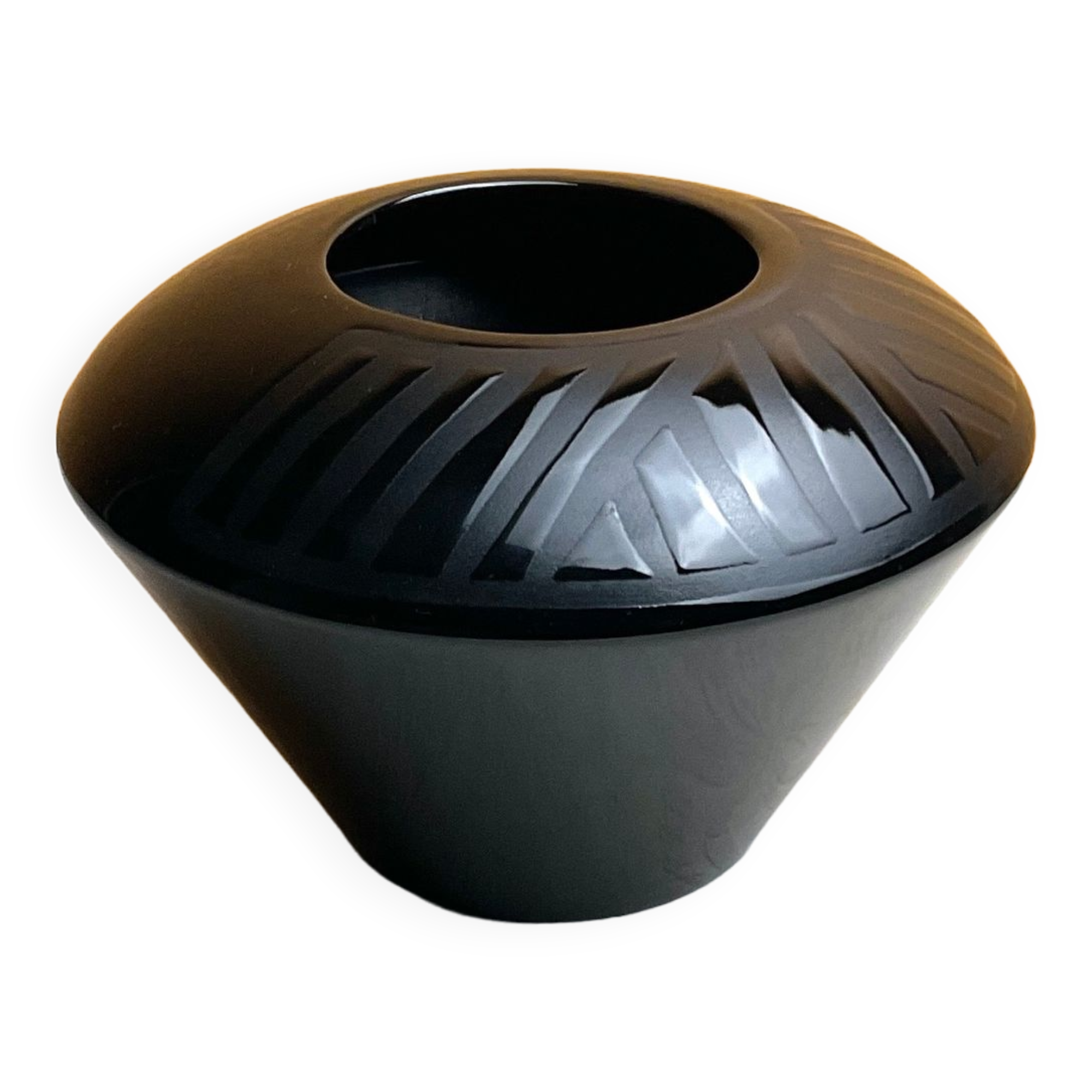 Black ethno-style vase