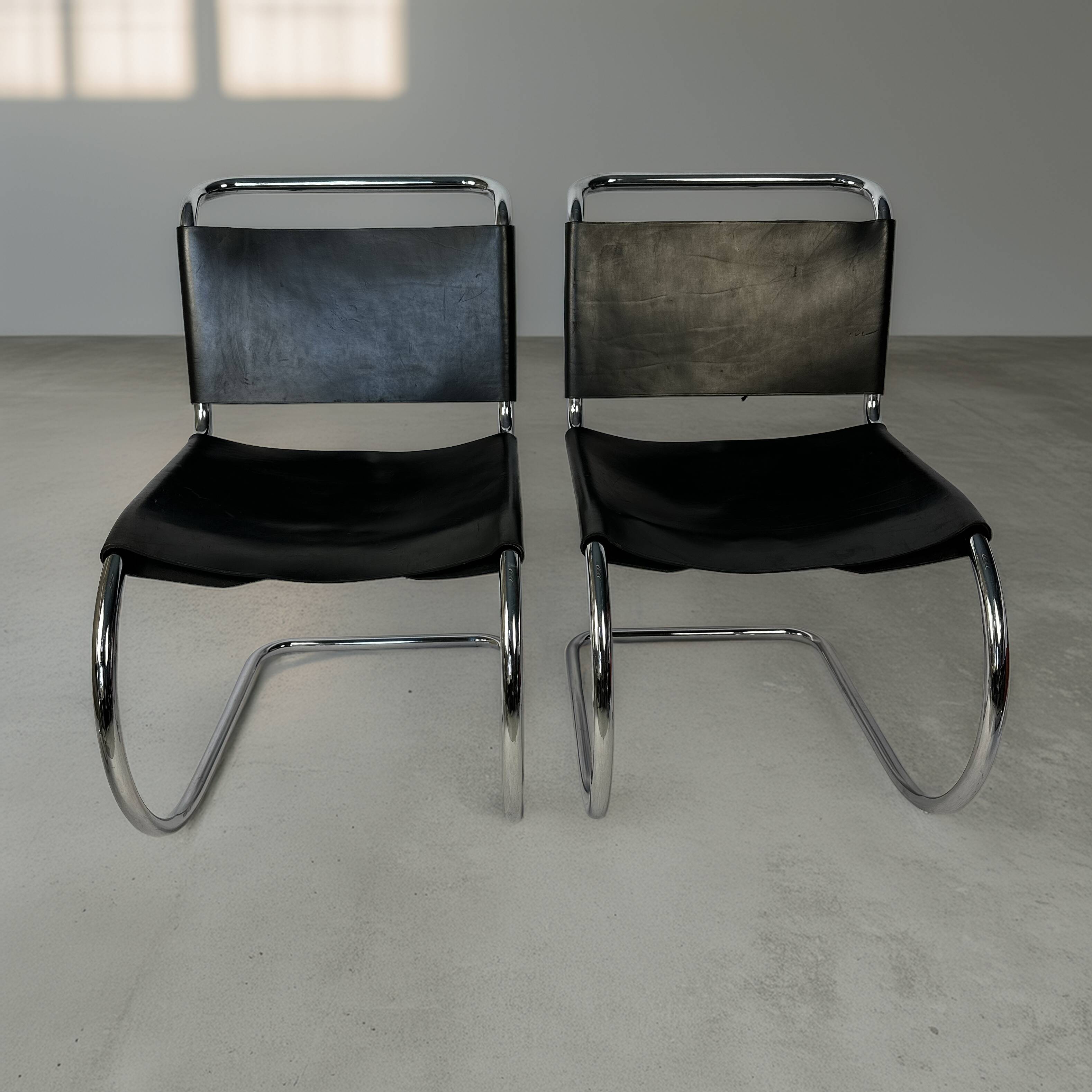 Set of 4 1970s Cantilever Chairs – in the style of Mies van der Rohe (MR10)