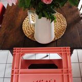 Locker 12 bottles Evian pink plastic