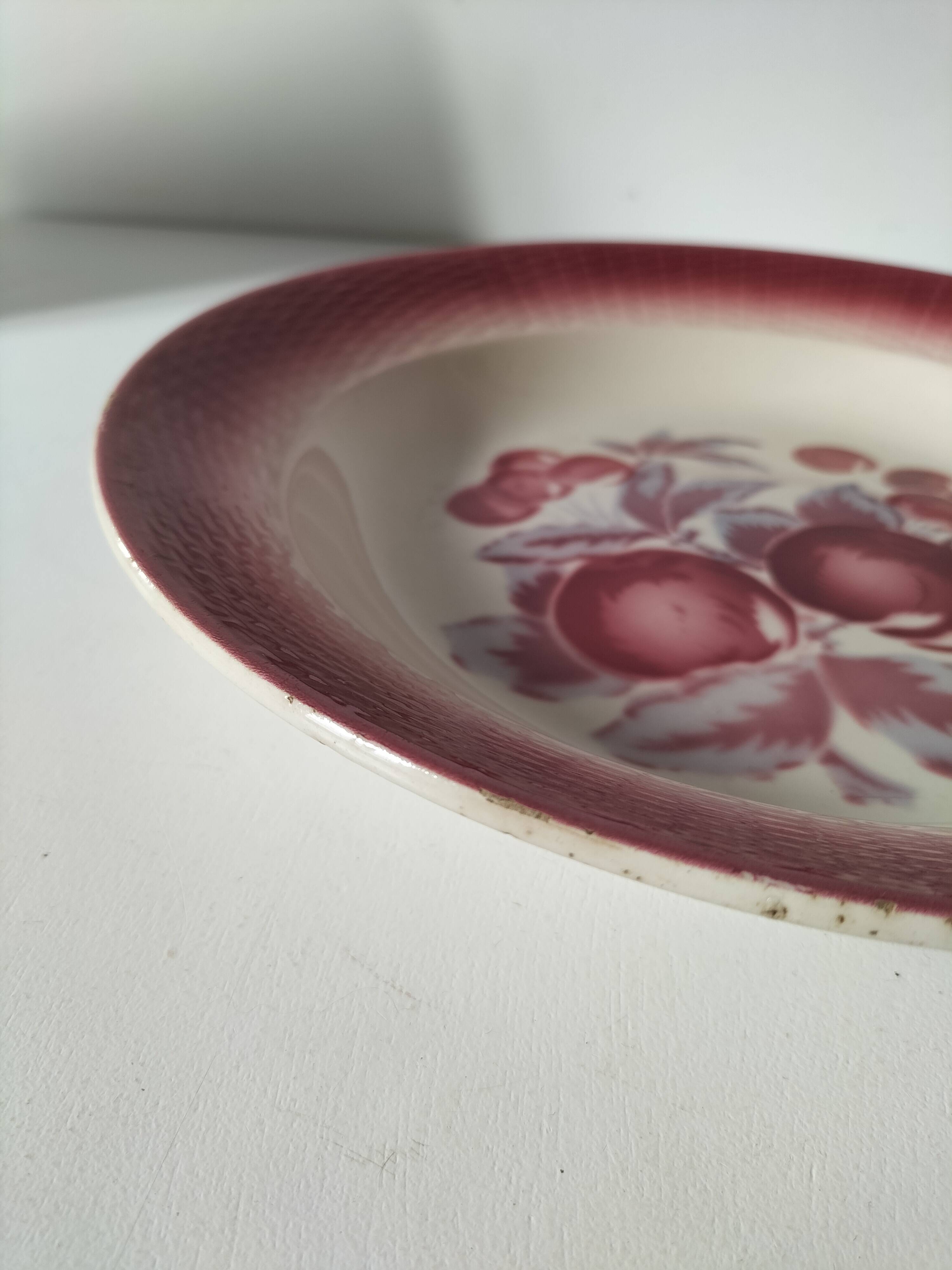 Vintage K&G Lunéville platter – “Red Fruits” design – 1930s/40s