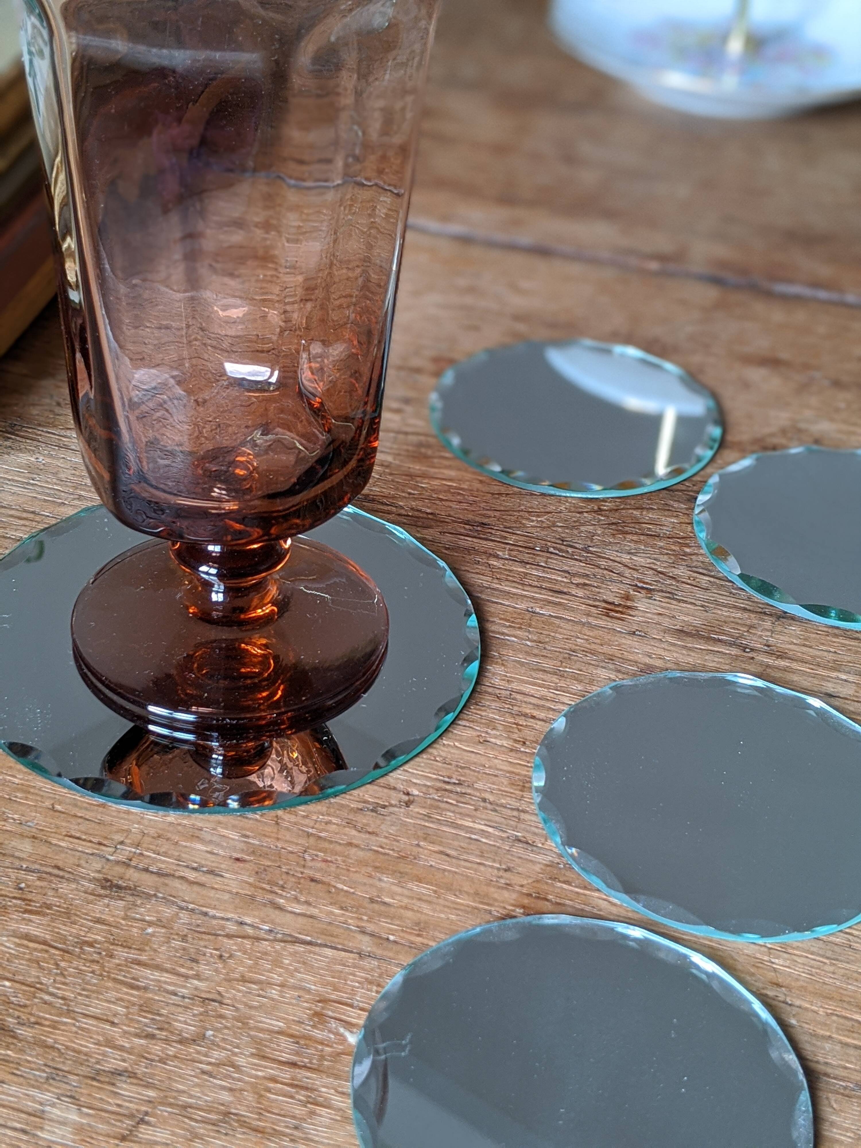 Under glasses and mirror bottle