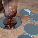 Under glasses and mirror bottle