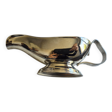Vintage sauce boat on pedestal Guy Degrenne – 18/10 stainless steel shiny