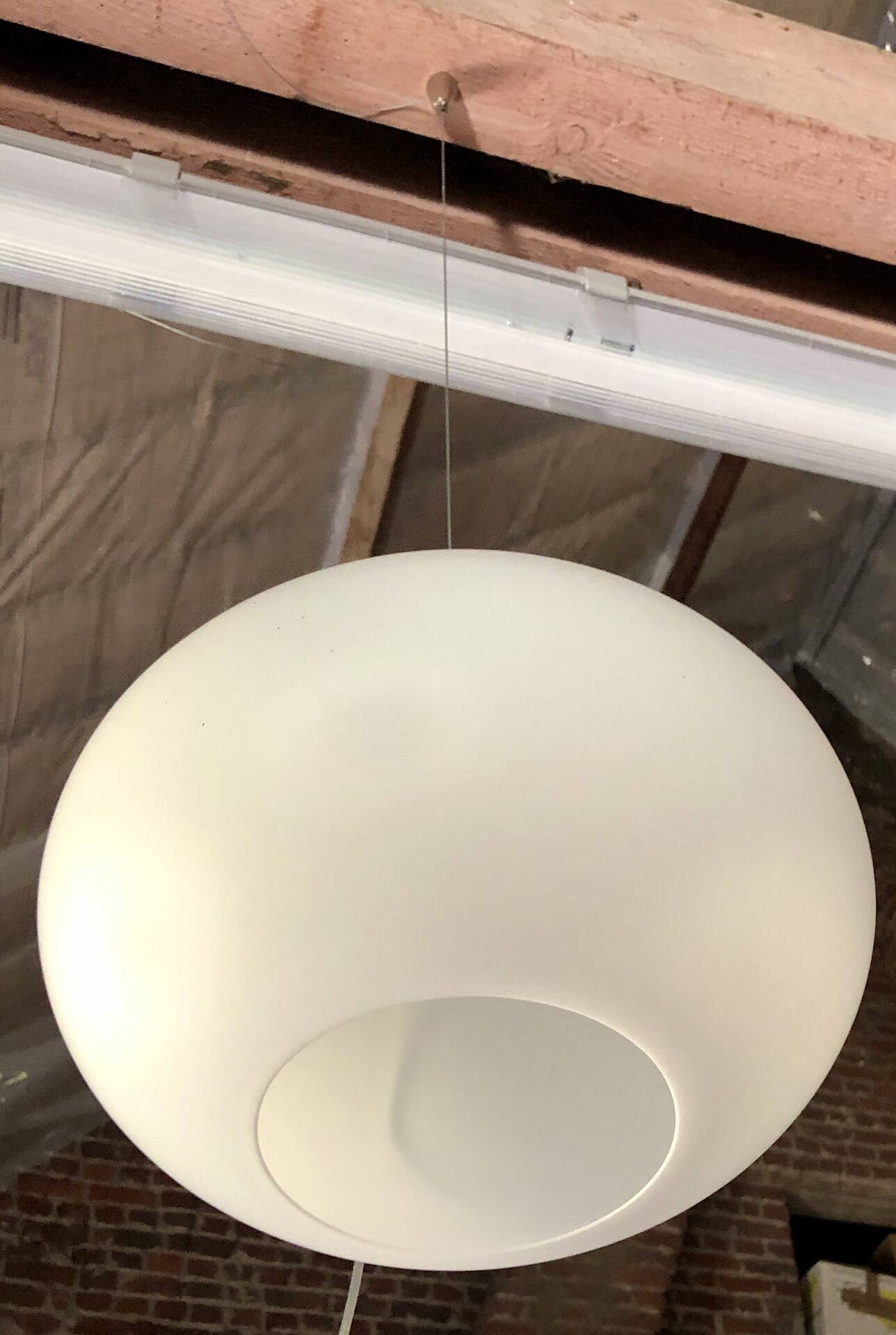 Prandina ZERO S33 - Double Suspension - Mario Mengotti - Opaline Glass