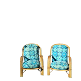 Pair of rattan armchairs "Audoux-Minnet" 1960