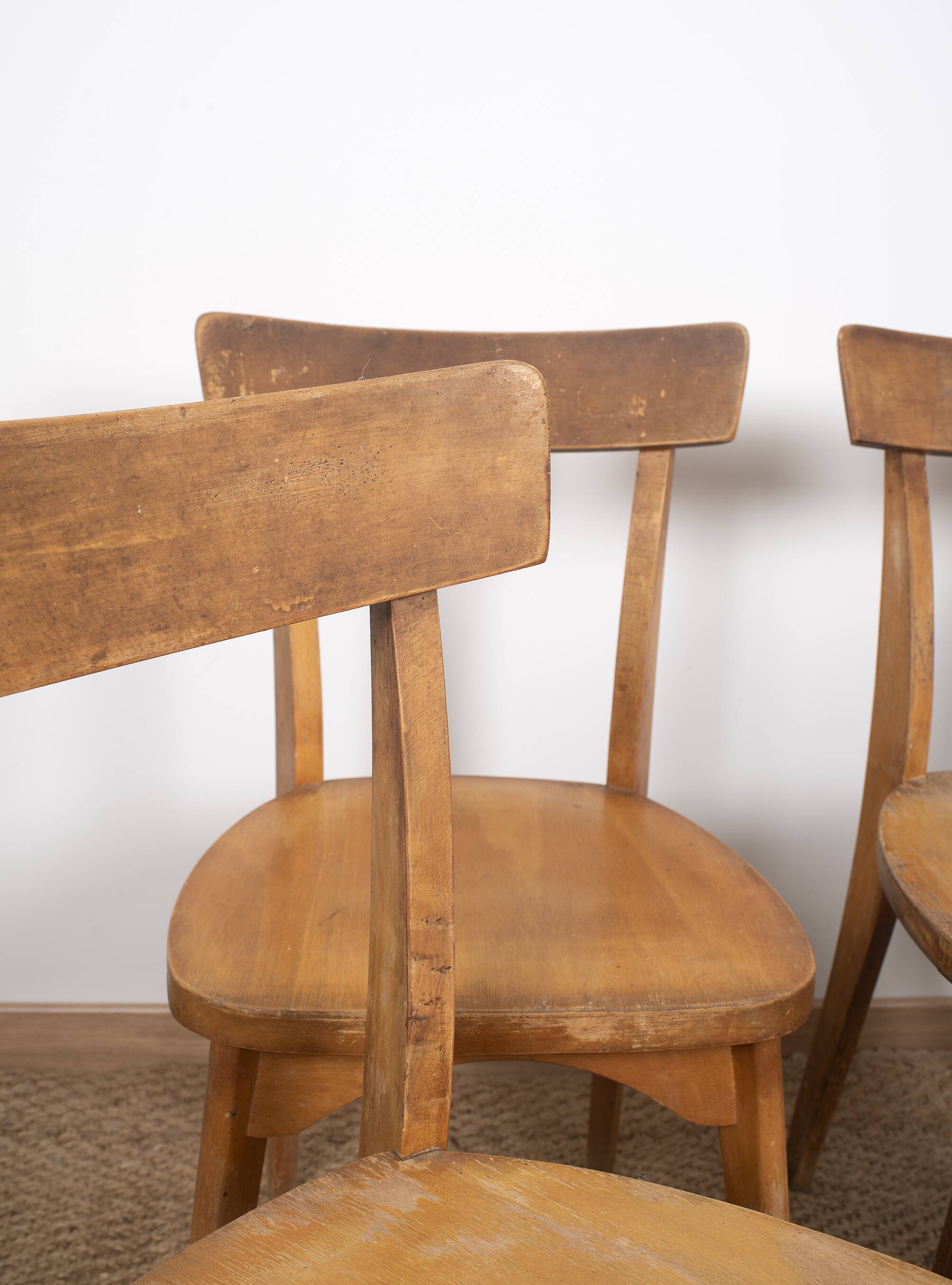Ensemble de 4 chaises de bistrot luterma, estampillées