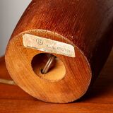 Danish keel-shaped table lamp in teak and ebony by Fog & Morup.