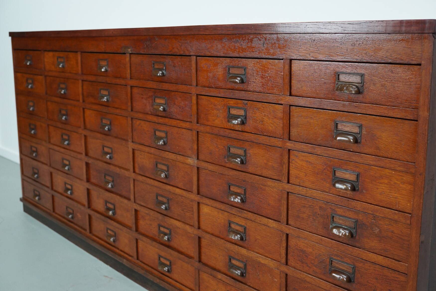 Large Dutch oak apothecary / filing cabinet or sideboard, 1930s