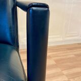 "Leolux" designer leather and metal armchair.