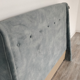 Blue grey velvet bed head
