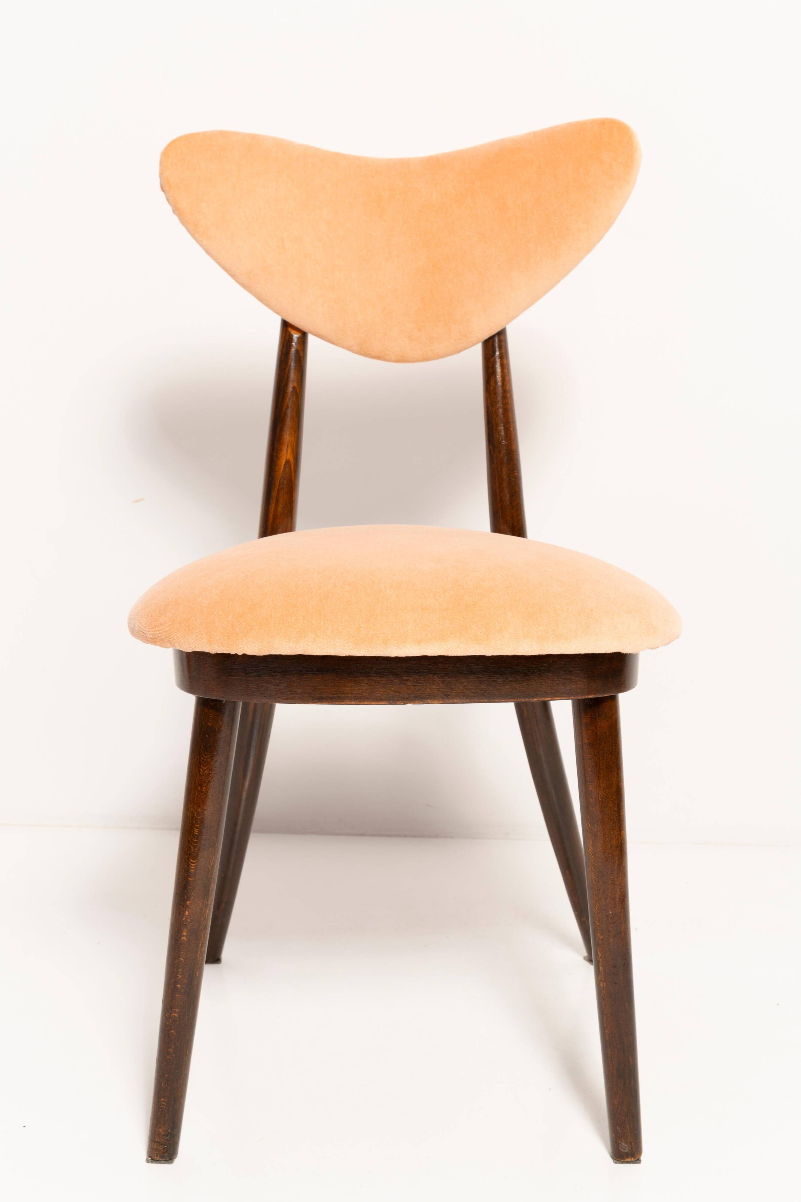 Vintage orange cotton velvet chair, Europe, 1960s