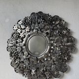 Vintage Mexican metal large mirror