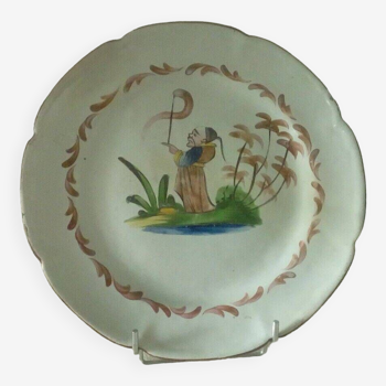 Assiette faience les islettes st clement luneville decor aux chinois 19 eme