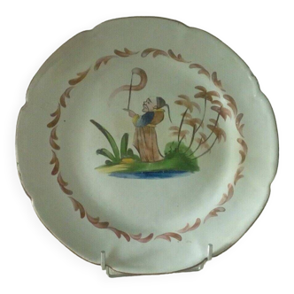 Assiette faience les islettes st clement luneville decor aux chinois 19 eme