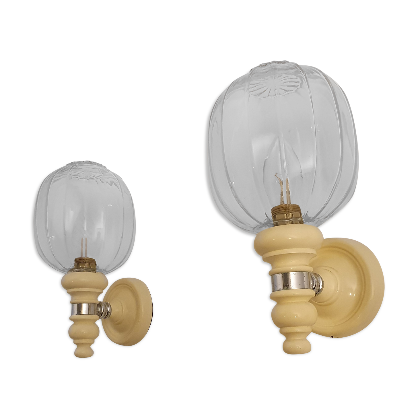 Pair of vintage 70s wall lights