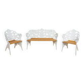 Ensemble de jardin de style victorien Coalbrookdale – Banc et deux fauteuils, Royaume-Uni, années 1950, ensemble de 3