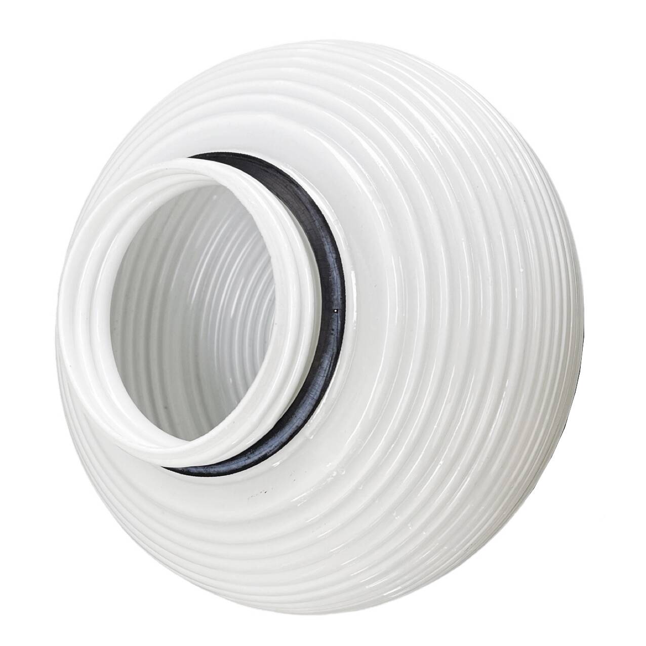 White glass spiral wall lamp by Polam Vikasy, Poland in the 1970s.