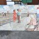 Old painting 120 x 205 cm