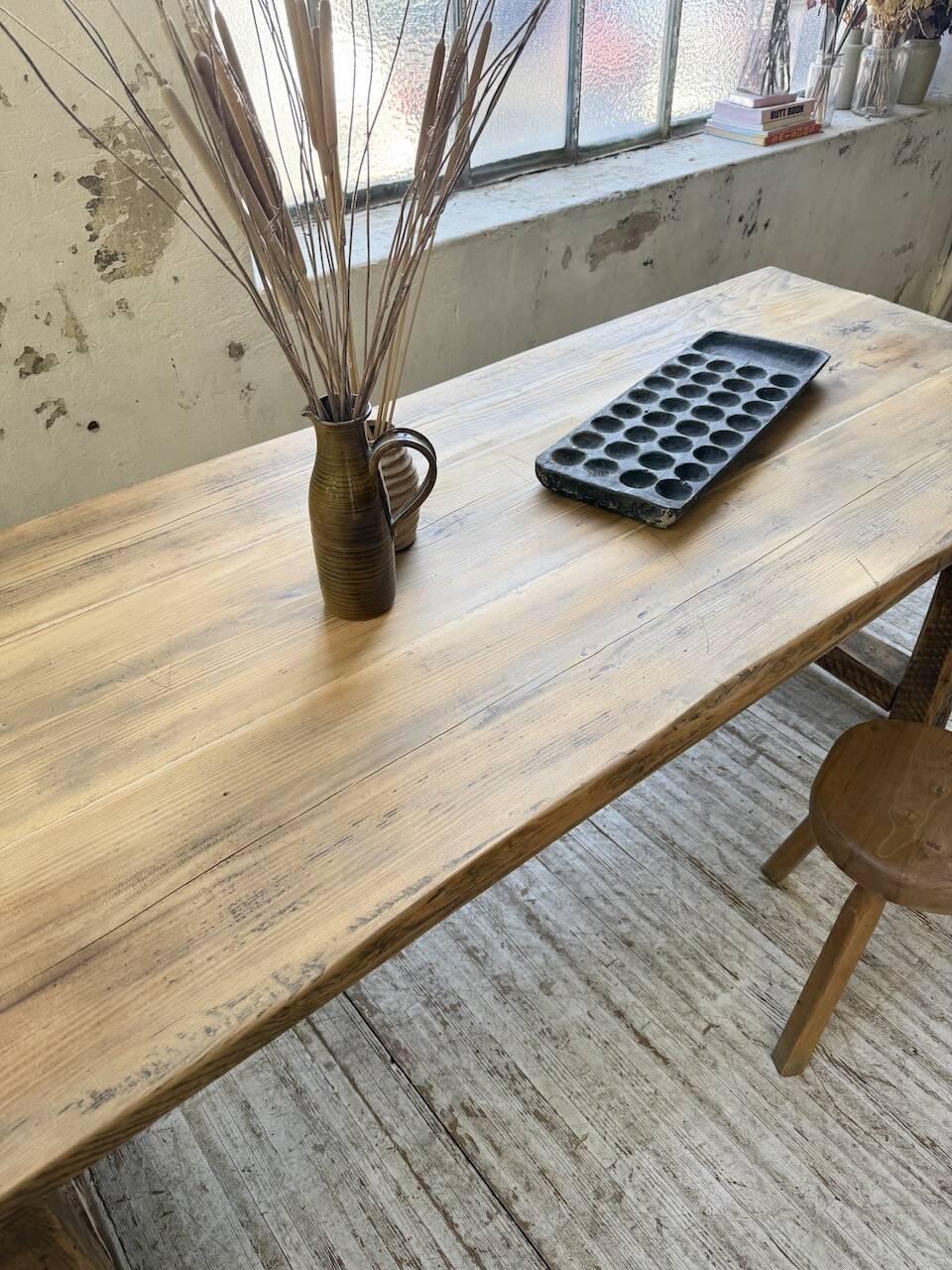 1950s pine farmhouse table 220cm