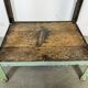 Table industrielle en fer vert, années 1950