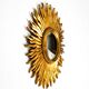 Mid Century Sunburst Kovex wall mirror made of wood and resin - gold plated