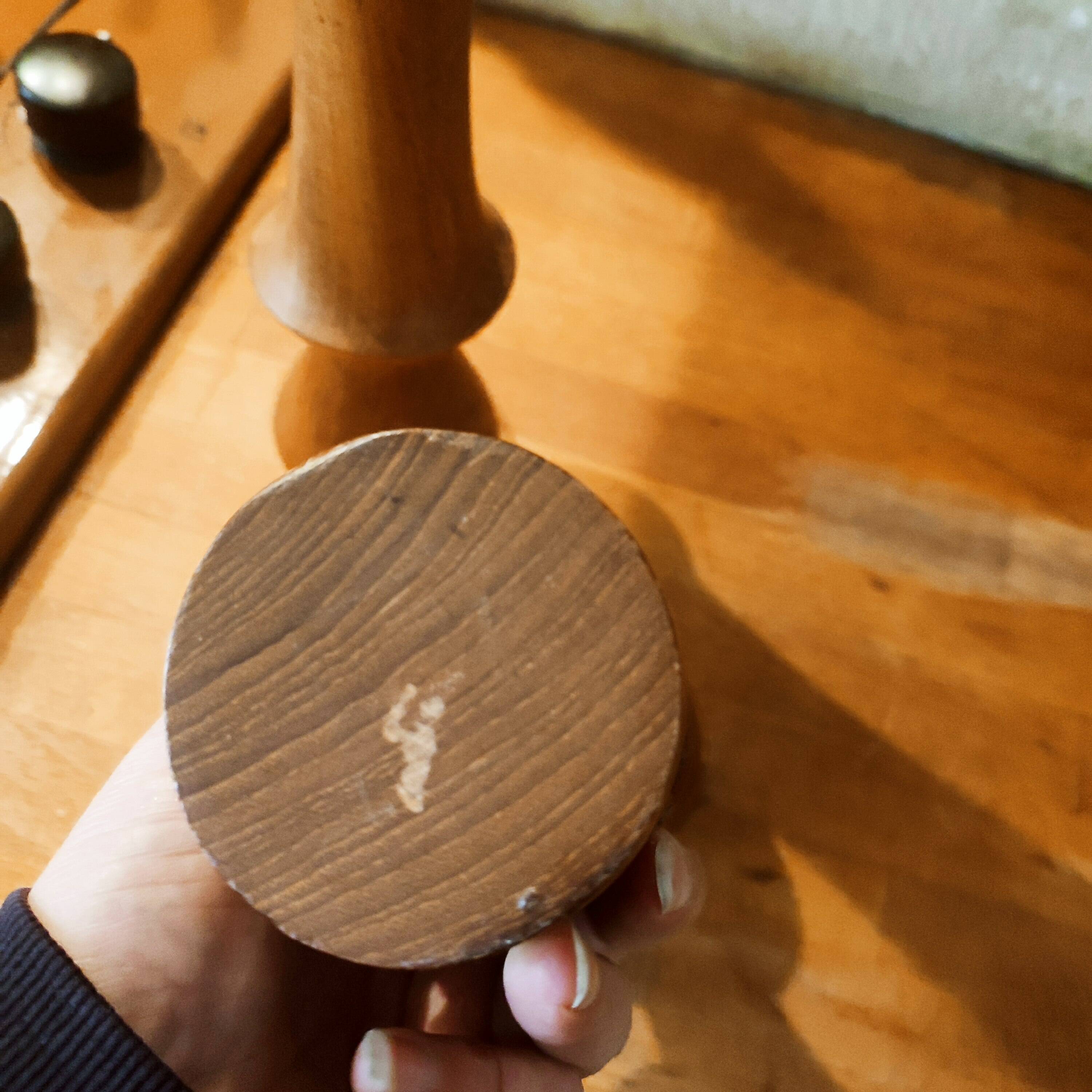 Pair of Scandinavian teak candle holders