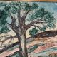 Original Swedish Oil On Canvas – “Tree” By Stig Allan – Vintage & Framed – 74 × 62 Cm