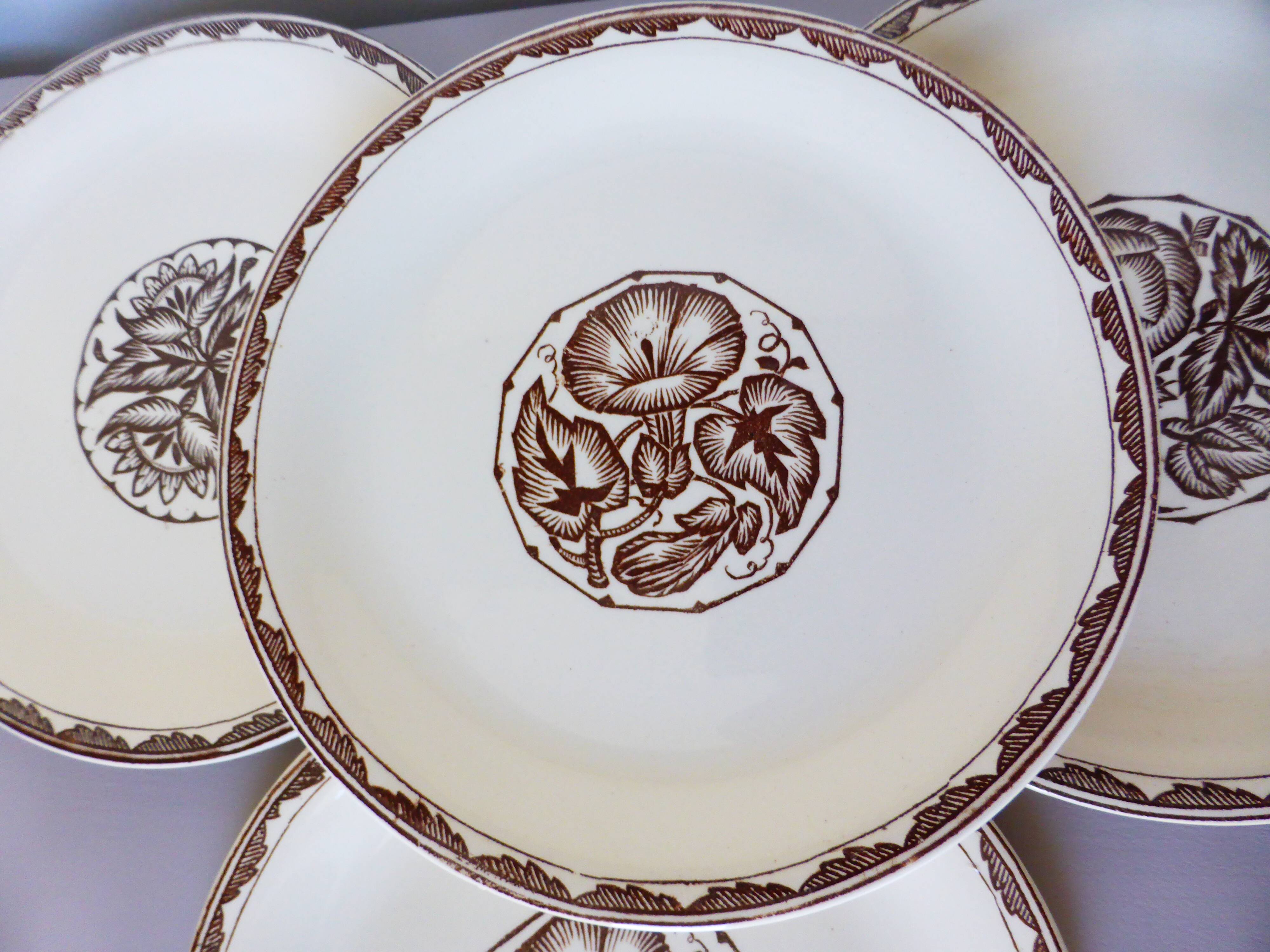 4 dessert plates from Sarreguemines, Argonne model 210706